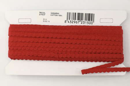 Кант-тесьма, 8 мм, цвет красный. Арт 2176/07