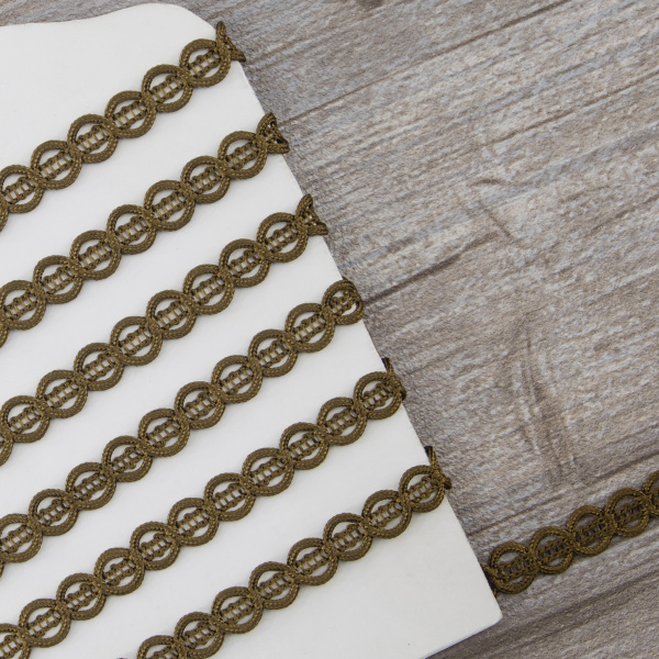 Тесьма PEGA тип отделочная, цвет светло-коричневый, 9 мм. Арт 844150709A7902          