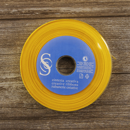 Косая бейка хлопок/полиэстер 20 мм, 25 м, цвет 22, спелый манго. Арт 6120-20мм-22            