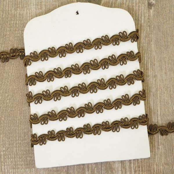 Тесьма PEGA тип интерьерная, цвет коричневый, 10 мм. Арт 844153510A7902          