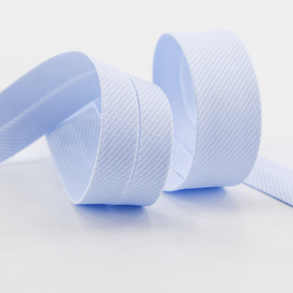 Косая бейка хлопок/полиэстер, 20 мм, 20 м, цвет 51, бледно-голубой. Арт 6470-20мм-51
