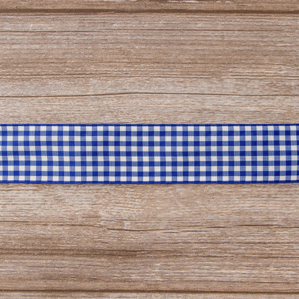 Лента с рисунком клетка SAFISA, 40 мм, 25 м, цвет 13, синий. Арт 469-40мм-13             