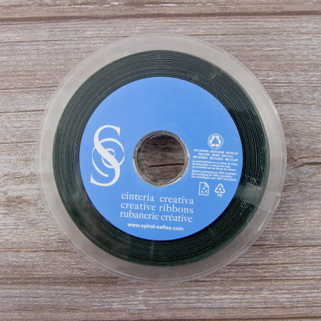 Косая бейка атласная 20 мм, 25 м, цвет 97, болотный. Арт 6260-20мм-97