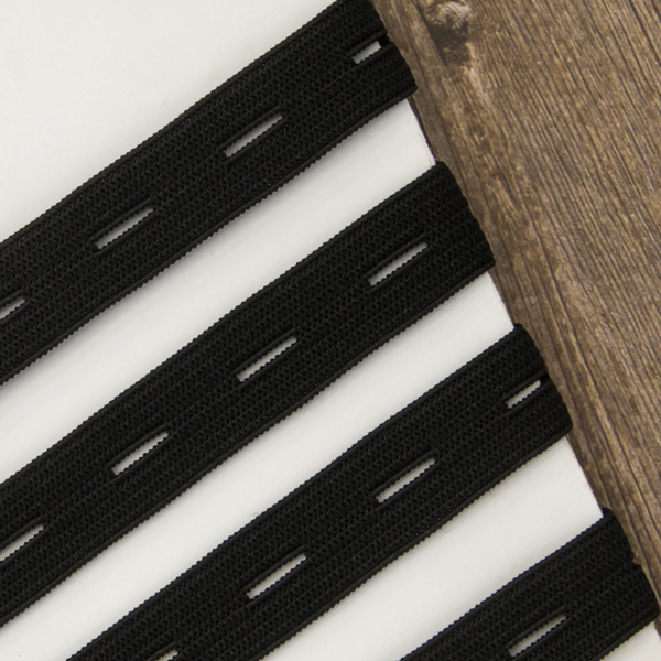 Резинка перфорированная, 15 мм, цвет черный. Арт 854128210P7001          