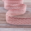 Мерсеризованное хлопковое кружево, 30 мм, цвет пыльно-розовый. Арт 2021/W4