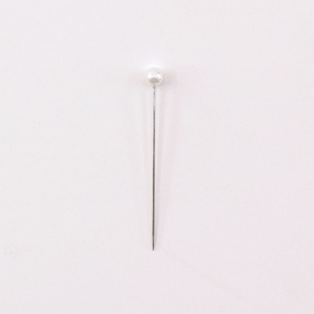 Булавки портновские с жемчужными головками, 34 мм, 75 шт, цвет белый. Арт 676