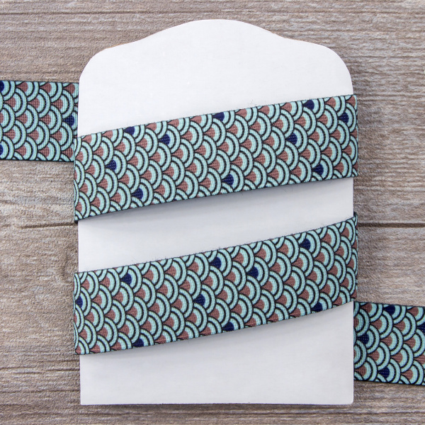 Резинка декоративная, 30 мм, цвет ментоловый, 10 м. Арт 35133-30мм-01