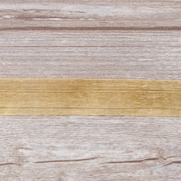 Лента органза SAFISA мини-рулон, 25 мм, 2,5 м, цвет 54, бежево-золотистый. Арт P00520-25мм-54          