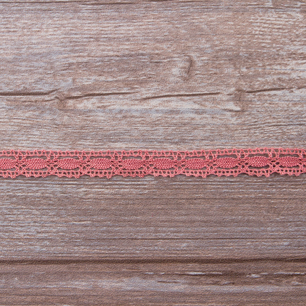 Мерсеризованное хлопковое кружево, 15 мм, цвет серо-розовый. Арт 1798/F3                 