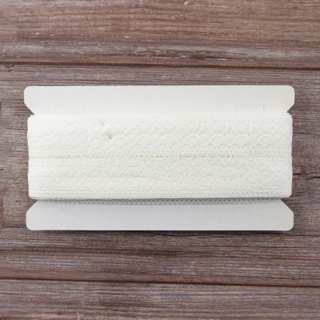 Мерсеризованное хлопковое кружево, 30 мм, цвет белый. Арт 2026/01