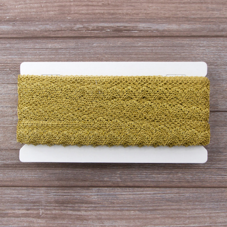 Кружево, 25 мм, цвет золотистый люрекс. Арт 3207/28                 