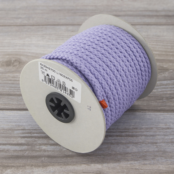 Шнур PEGA полиэстровый, цвет светло-сиреневый, 6,0 мм. Арт 842949700L1602