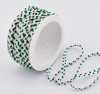 Тесьма PEGA тип вьюнчик, белый с зеленым, 7 мм. Арт 841512221DA004