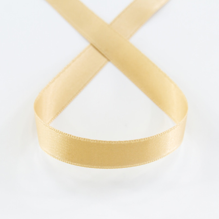 Лента атласная двусторонняя SAFISA, 11 мм, 25 м, цвет 63, бежевый. Арт 110-11мм-63             