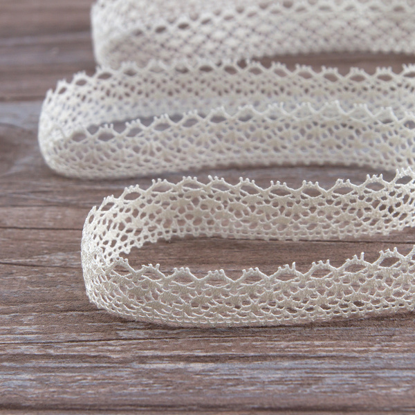 Мерсеризованное хлопковое кружево, 20 мм, шампань. Арт 2095/72