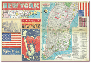 Бумага рисовая "Карта Нью-Йорка"