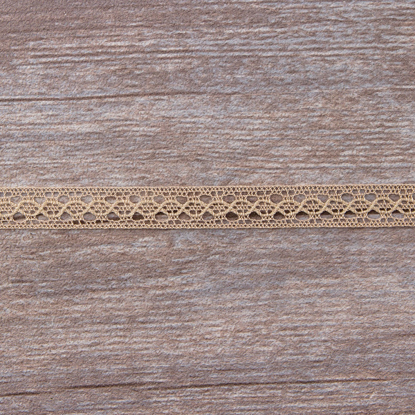 Мерсеризованное хлопковое кружево, 10 мм, цвет серо-бежевый. Арт 3517/27