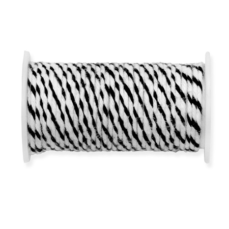 Проволока в обмотке, двухцветная, цвет черный/белый. Арт 661554