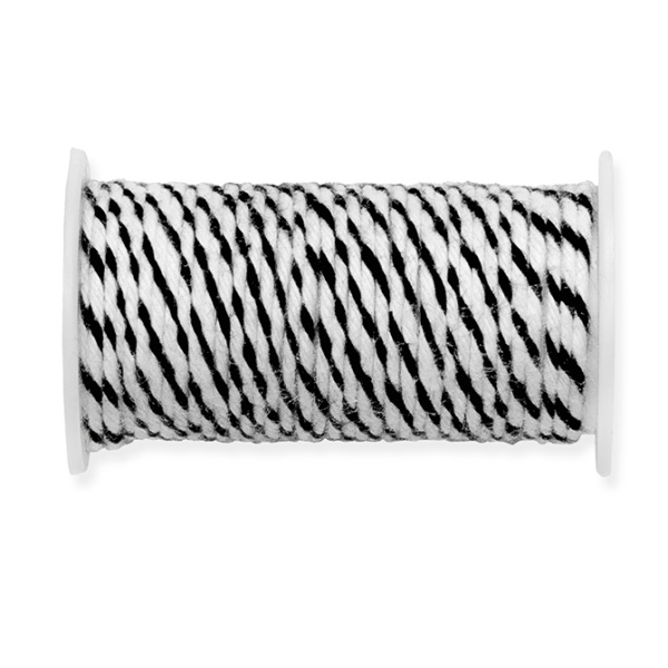 Проволока в обмотке, двухцветная, цвет черный/белый. Арт 661554