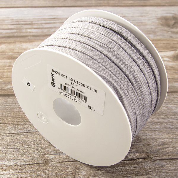 Шнур PEGA плоский, полиэстровый, цвет серый, 10 мм. Арт 842580140L1006