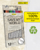 Набор цветных карандашей "Crayons Save my World" с корпусом из переработанных газет, 12 шт. Арт 07920