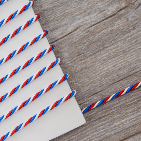 Шнур витой, трехцветный, 3 мм. Арт 845211430DB029           