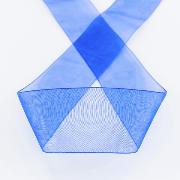 Лента органза SAFISA мини-рулон, 39 мм, 2 м, цвет 13, синий. Арт P00520-39мм-13          