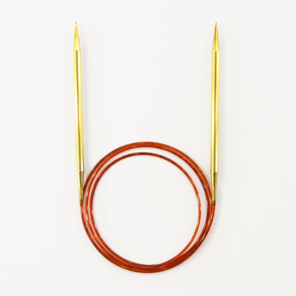 Спицы круговые позолоченные с удлиненным кончиком, №5,5, 120 см. Арт 755-7/5.5-120