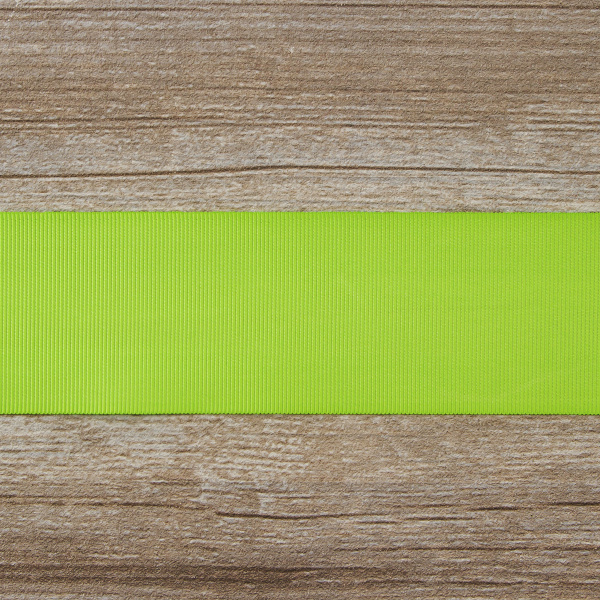 Лента репсовая SAFISA, 50 мм, 25 м, цвет 73 желто-зеленый. Арт 350-50мм-73