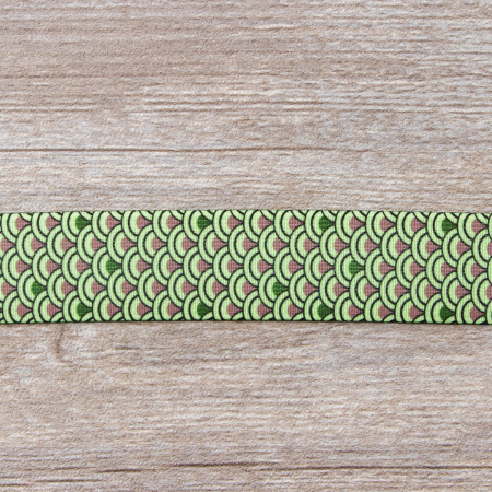 Резинка декоративная, 30 мм, цвет коричневый/зеленый, 10 м. Арт 35133-30мм-02