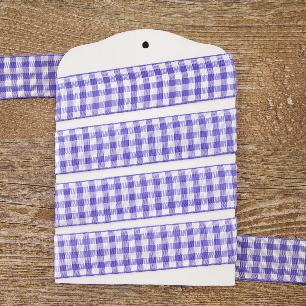 Лента с рисунком клетка SAFISA, 25 мм, 25 м, цвет 08, сиреневый. Арт 469-25мм-08             