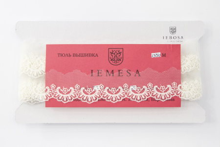 Кружево-вышивка на тюле, 22 мм, 13,5 м. Арт 41686/01