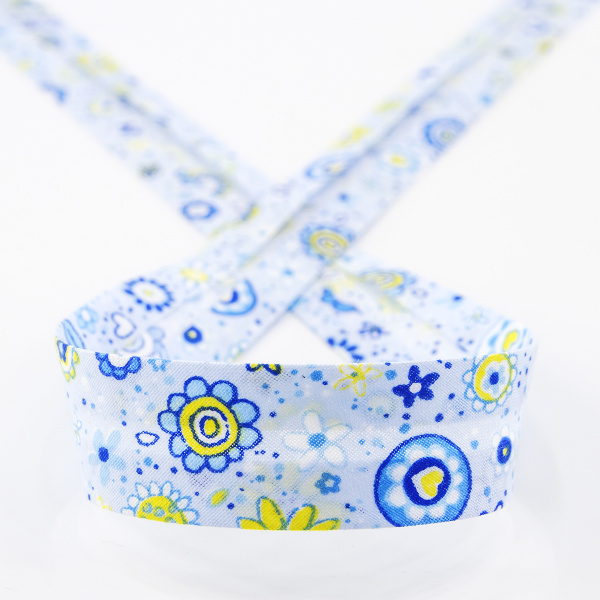 Косая бейка с рисунком SAFISA, арт.6512, 20 мм, 20 м, цвет 01. Арт 6512-20мм-01  