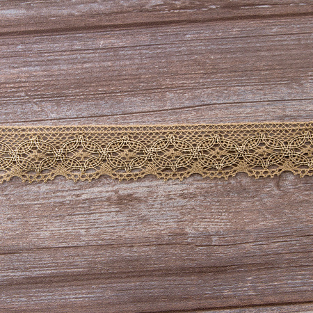 Мерсеризованное хлопковое кружево, 35 мм, цвет натуральный неокрашенный. Арт 2222/27