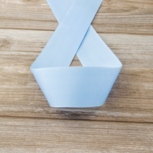 Лента репсовая SAFISA, 50 мм, 25 м, цвет 04 голубой светлый. Арт 350-50мм-04