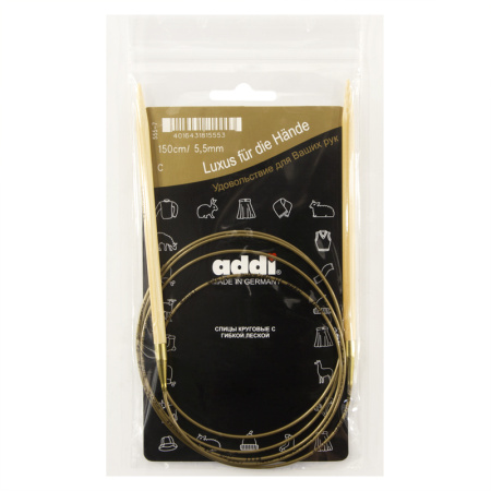 Спицы, круговые, бамбук addiNature BAMBOO №5,5, 150 см. Арт 555-7/5.5-150