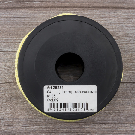 Шнур плетеный SPIRAL ( SAFISA), 4 мм, 25 м, цвет желтый светлый. Арт 25281-4-09