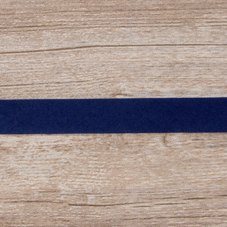 Косая бейка хлопок/полиэстер 20 мм, 25 м, цвет 15, темно-синий. Арт 6120-20мм-15            