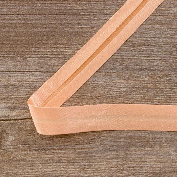 Косая бейка атласная 20 мм, 25 м, цвет 85, бледно-розовый. Арт 6260-20мм-85            