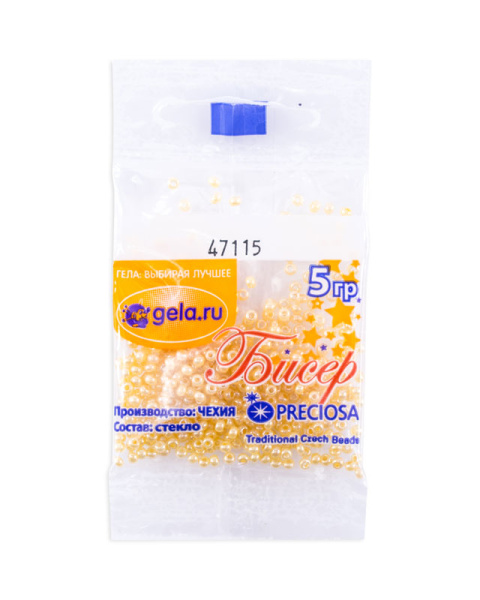 Бисер Preciosa №10, 5 г., цвет №47115 бежевый жемчужный. Арт G 47115