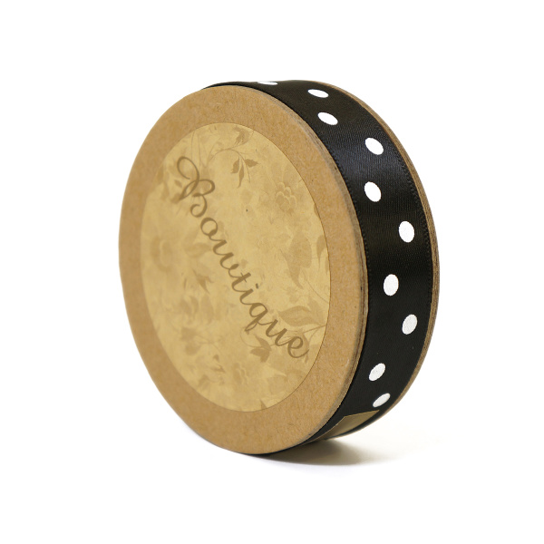 Лента атласная на картонной мини-катушке "Горошек". Арт R14115/030