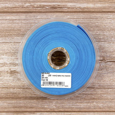 Косая бейка атласная 30 мм, 25 м, цвет 16, бирюзовый. Арт 6260-30мм-16            