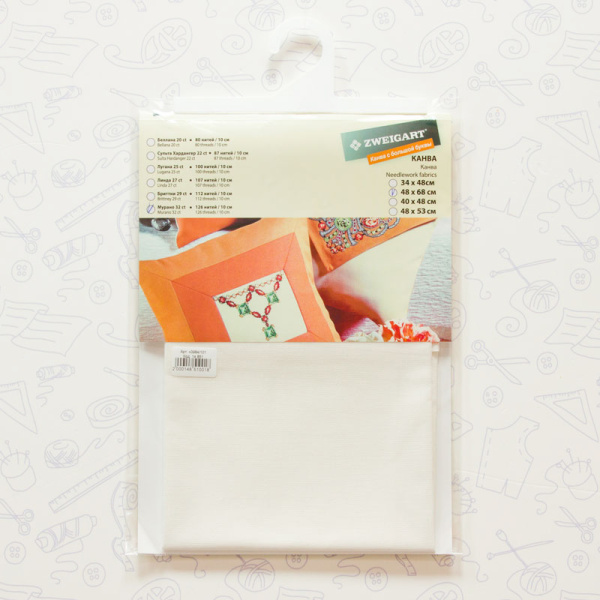 Канва в упаковке Murano Lugana 32 ct, 48 х 68 см, цвет №101. Арт н3984/101                