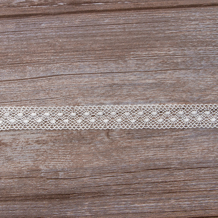 Мерсеризованное хлопковое кружево, 20 мм, цвет белый. Арт 2020/01