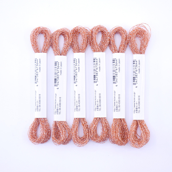Мулине COSMO Sparkle металлизированное, цвет коралловый. Арт 76/6