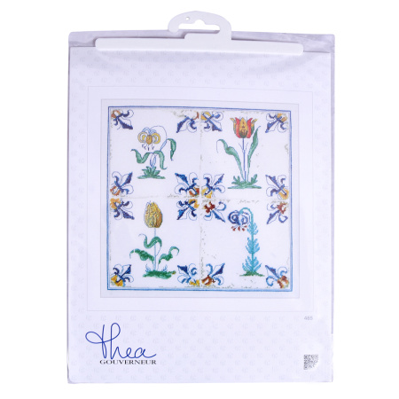 Набор для вышивания "Античная плитка, цветы", канва лён 36 ct. Арт 485