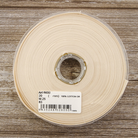 Косая бейка хлопок, 20 мм, 25 м, цвет 83, цвет чайная роза. Арт 6600-20мм-83