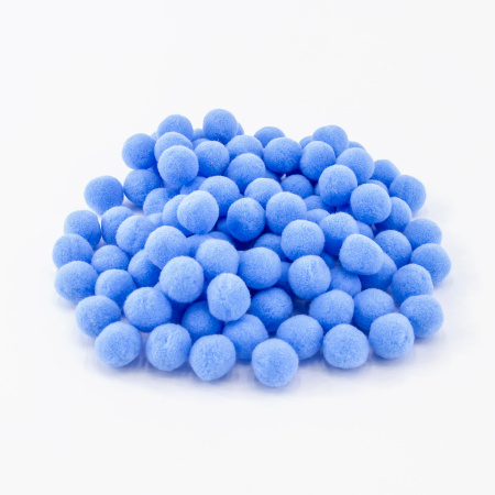 Помпоны декоративные, россыпь, диаметр 20 мм, 100 шт, цвет голубой. Арт P-1- col.515