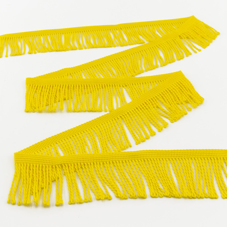 Бахрома витая, 60 мм, цвет лимонно-желтый