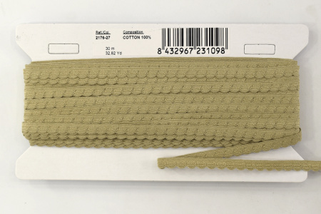 Кант-тесьма, 8 мм, цвет горчичный. Арт 2176/27